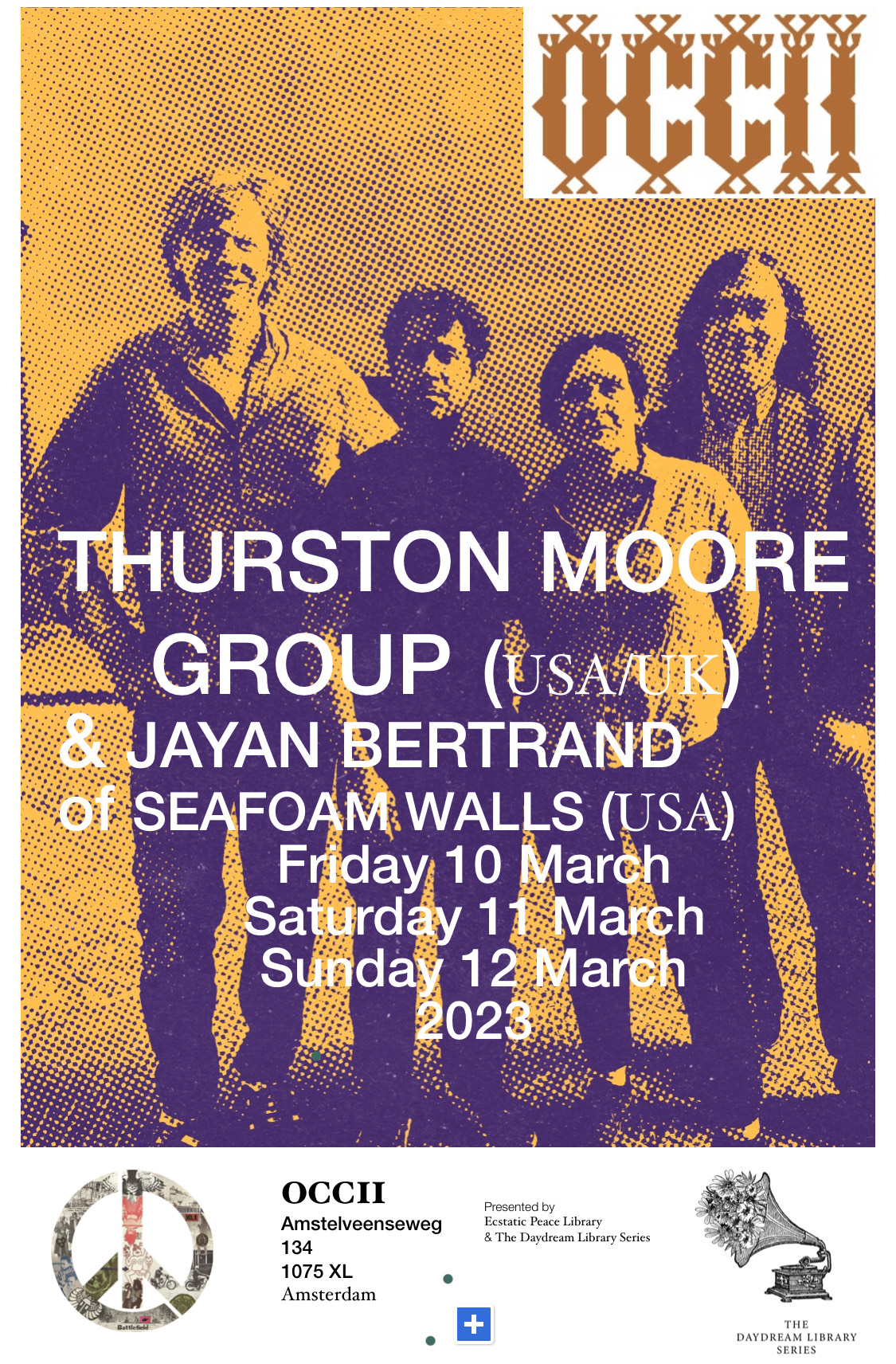 THURSTON MOORE GROUP (US/UK) + JAYAN BERTRAND (US, SEAFOAM WALLS)