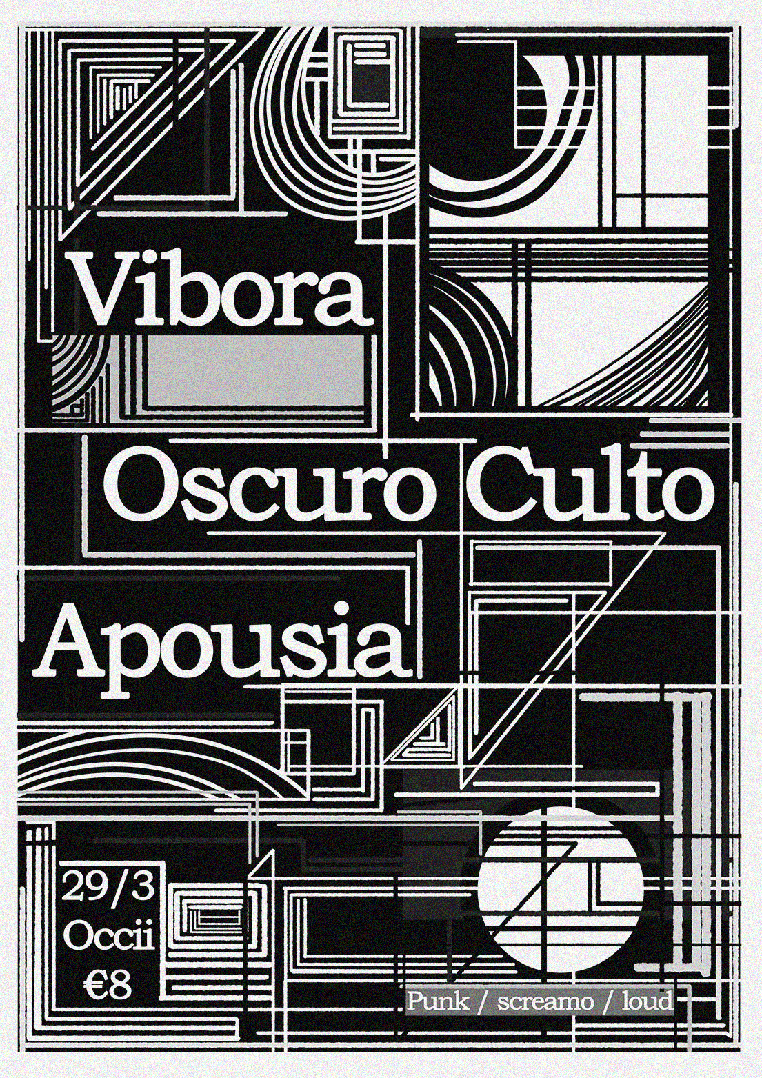 VIBORA (ES) + OSCURO CULTO (ES) + APOUSIA (BE)