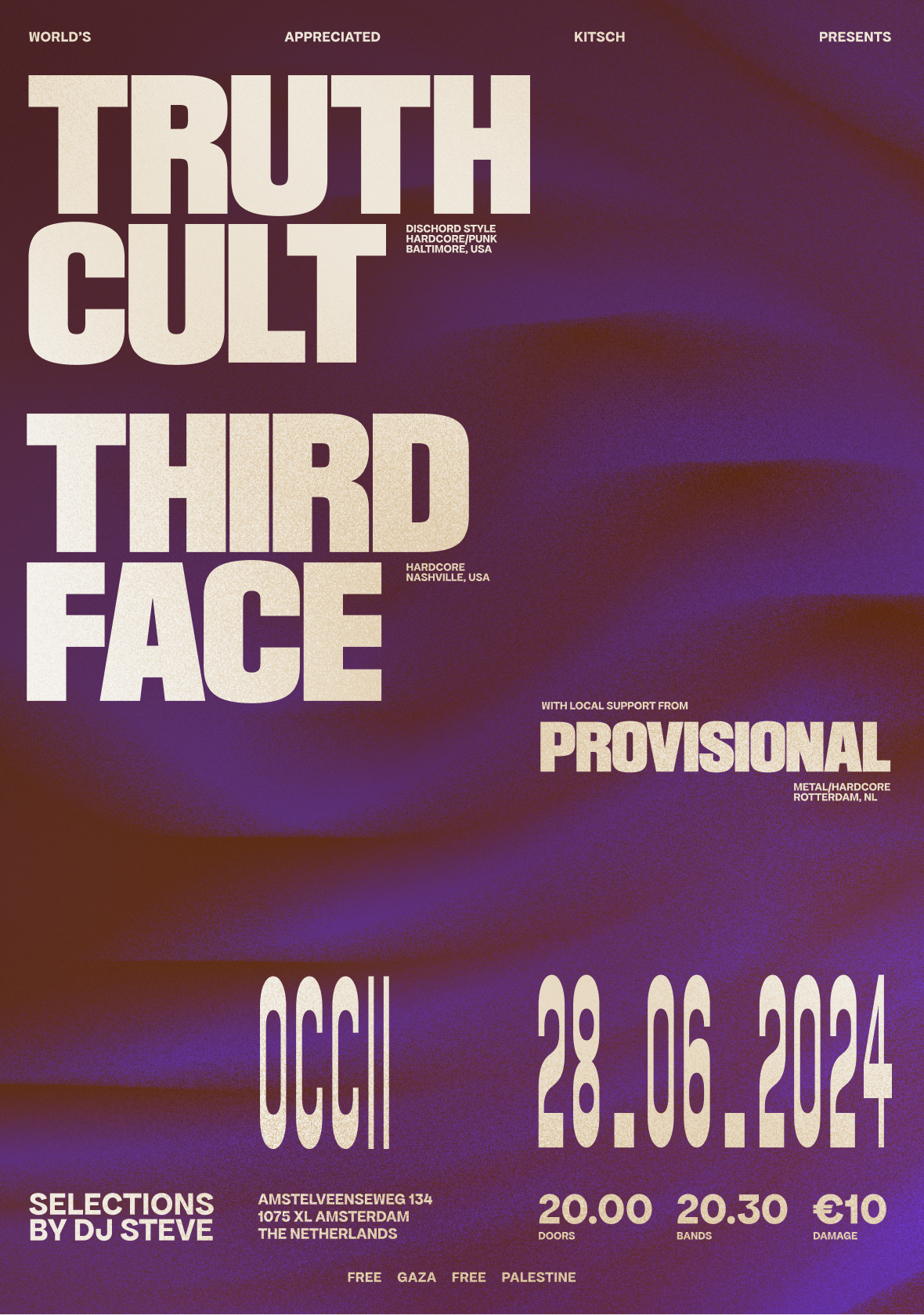 [CANCELLED] TRUTH CULT + THIRDFACE (US) + PROVISIONAL