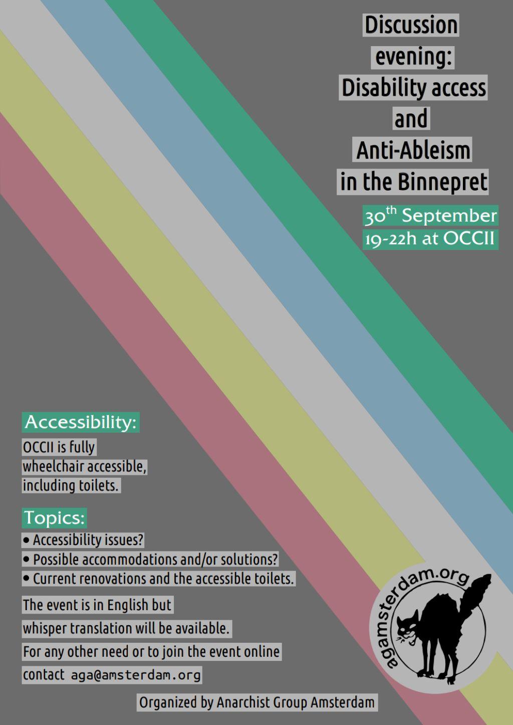 Discussion disability access and Anti-Ableism in the Binnenpret and the AGA.