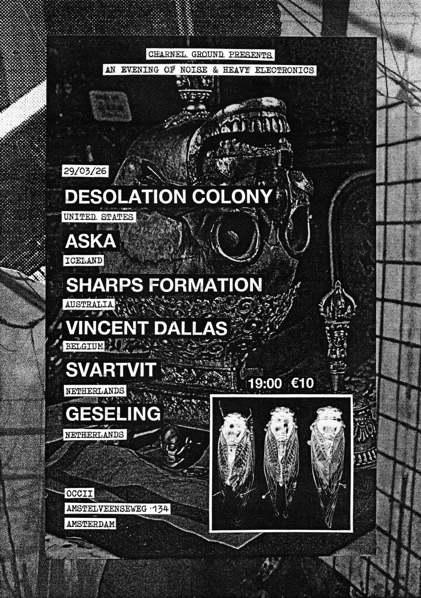 Charnel Ground presents: DESOLATION COLONY (US) + ASKA (ISL) + SHARPS FORMATION (AUS) + VINCENT DALLAS (BE) + SVARTVIT + GESELING
