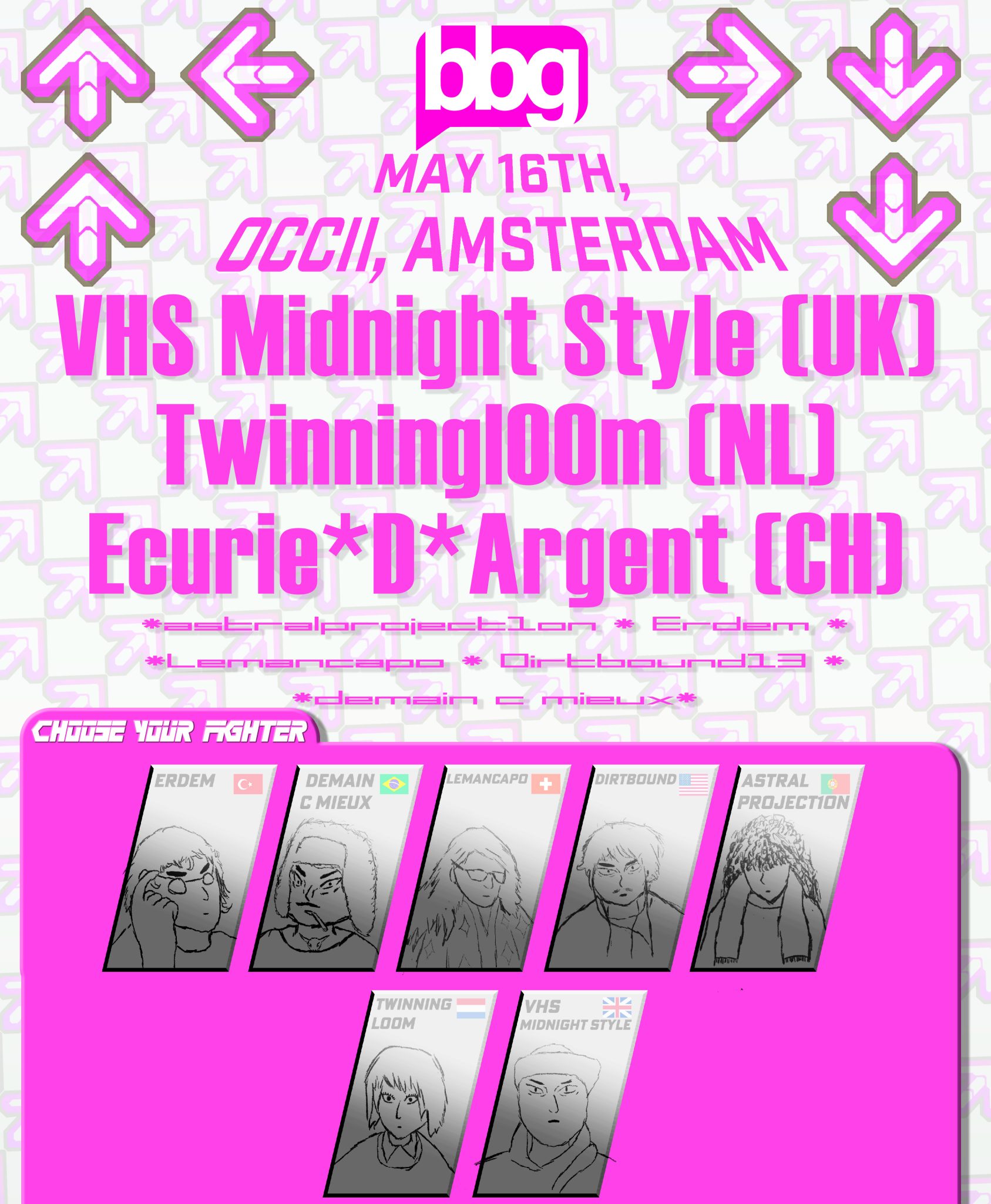 BBG PRESENTS: ECURIE D'ARGENT (CH) + TWINNINGL00M (NL) + VHS MIDNIGHT STYLE (UK)
